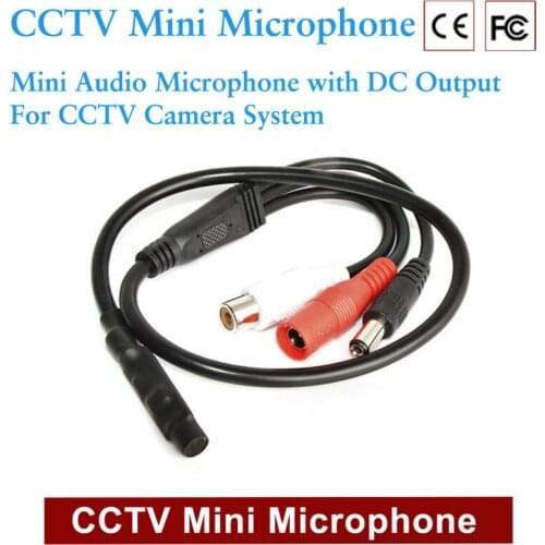 JORANK 4Pcs Audio Pick Up CCTV Microphone Wide Range Camera Mic Audio Mini Microphone With DC Output for CCTV Security DVR