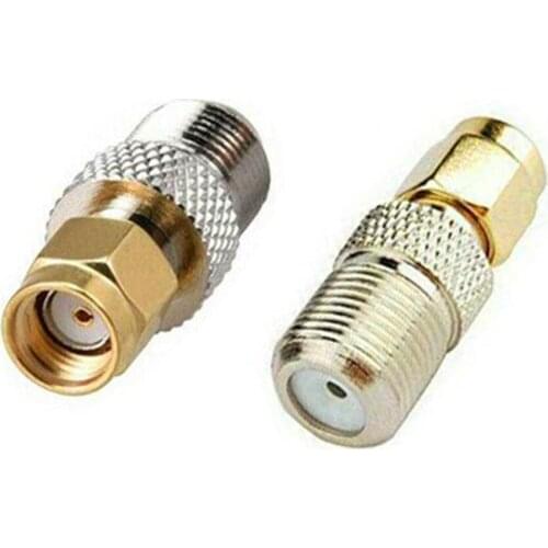 10 PCS/lot RP-SMA Male Plug to F Type Female Jack Straight RF Coaxial Adapter F Connector To SMA Convertor Gold Tone