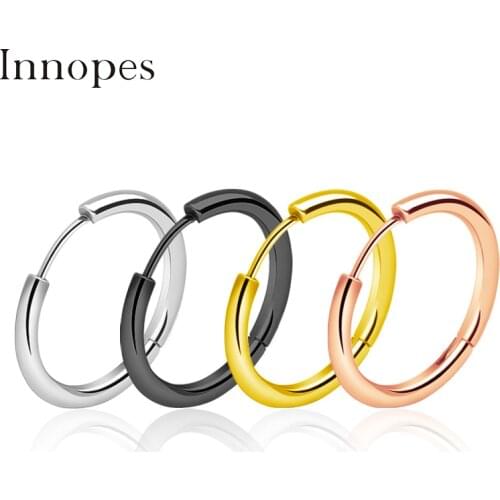 Korean Small Hoop Earings Fashion Jewelry 2020 Za Round Golden Earrings Making Stainless Steel Woman Male Earring For Man Cool