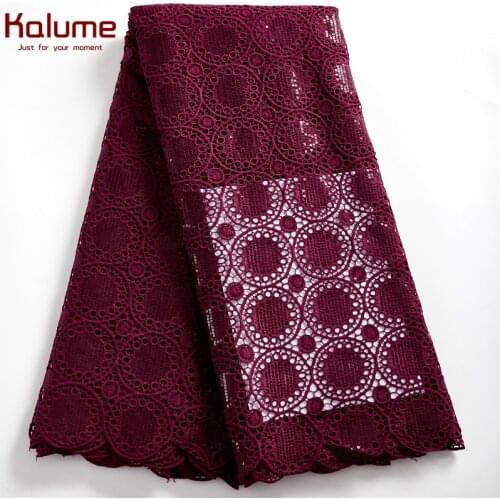 Kalume 5 Yards Lace Fabric Sequins African Nigerian Tulle Lace And Fits High Quality For Diy Stain Dress Sew Wedding F2543