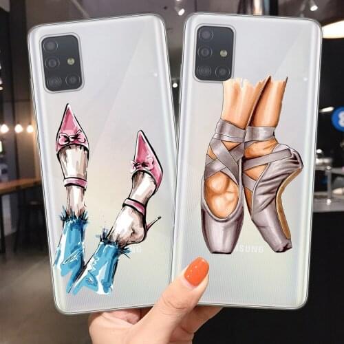 Fashion Girl High Heel Dance Ballet Phone Case for Samsung Galaxy A21S A32 A41 A52 A72 A71 A70 4G/5G S10 S20 S21 Plus Ultra