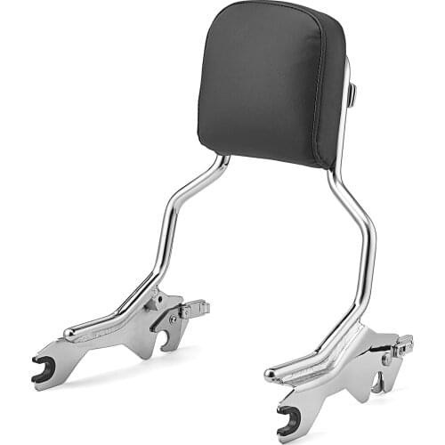 Motorcycle Accessories PU Leather Chrome Black Passenger Sissy Bar Standard Height For Harley 2018-2021 Davidson FXFB FXFBS