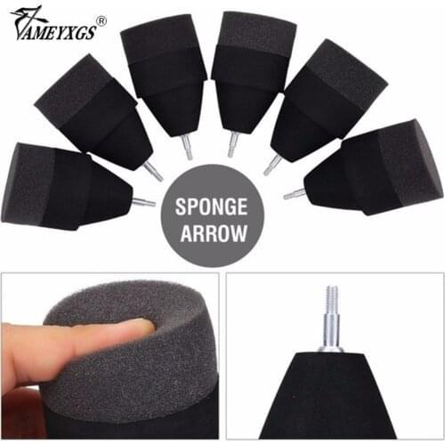 4/6/8Pcs Soft Black Sponge Foam Broadheads Fiberglass Aluminum Hunting Arrowheads for Archery Tag EV CS Game Sports
