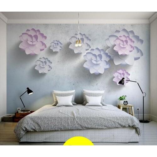 Latest 3D stereo simple plain flowers modern wallpaper,living room tv sofa wall children bedroom large murals papel de parede