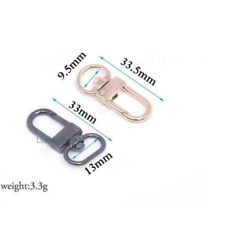 Wholesale 30pcs/lot Small Black Nickle/Light Gold Alloy Swivel Clasps Snap Key Hooks DIY Key Chain Ring Free Shipping 2017041305