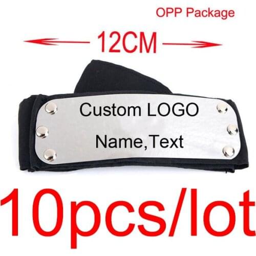 Wholesale Group Organization Custom LOGO Headband Stainless Steel Sheet 4*12cm Total Length 95cm Black Sketch Pattern Game props