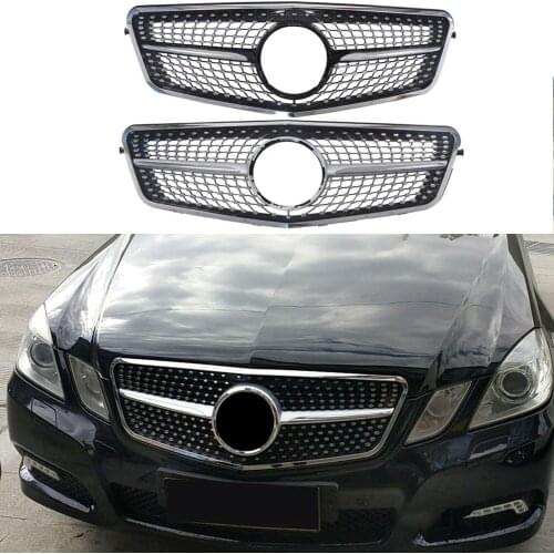 Front Bumper Racing Grill Billet Grille Cover For Mercedes-Benz W212 E-Class 2009-2013 Diamond