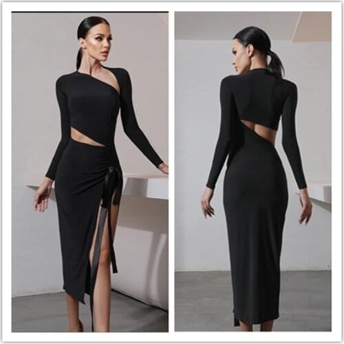 Latin Dance Dress Adult Sexy Long Sleeve Dress Latin Competition Dresses Samba Dancing Costumes Performance dress Clothes