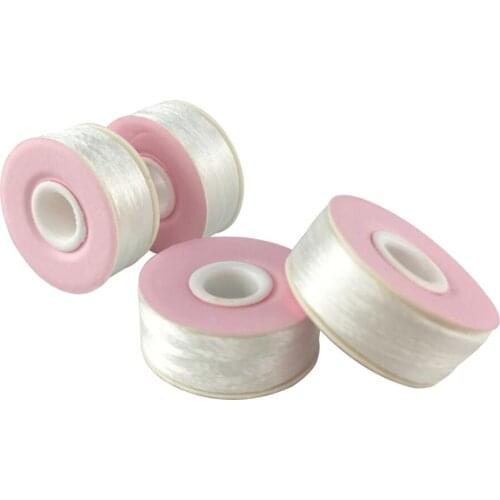 Pre-wound bobbin thread style L + cardboard sides bobbin thread white polyester filament 75D/2(60wt)