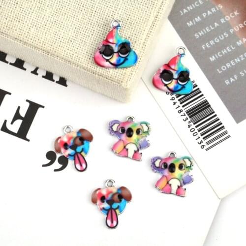 10pcs Colorful Dog Koala Enamel Alloy Connectors Bracelets Charms For DIY Necklace Accessories Fashion Jewelry Findings XL635