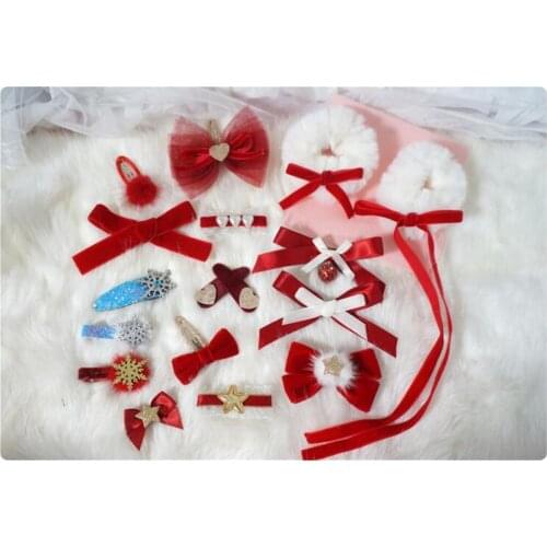 Chiritmas red Girl lace Bowknot Hair clip Lolita Kawaii Hair Pin Headwear Cosplay Side clip B968