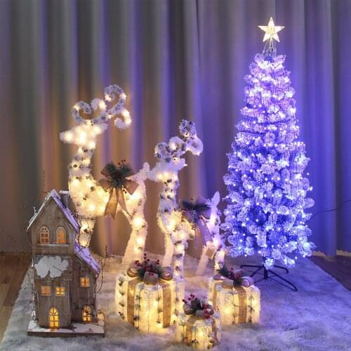 Christmas decorations, deer cart, Christmas tree package, snowman, elk, hotel, shopping mall, family wedding, party scene layout
