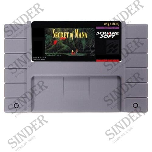 Secret Of Mana 16 bit Big Gray Game Card For NTSC PAL Game Player