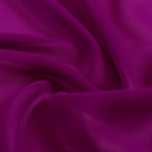 100% pure silk georgette 8mm 114cm 45"width festival fuchsia color mulberry silk fabric for dress, shirt NO.51