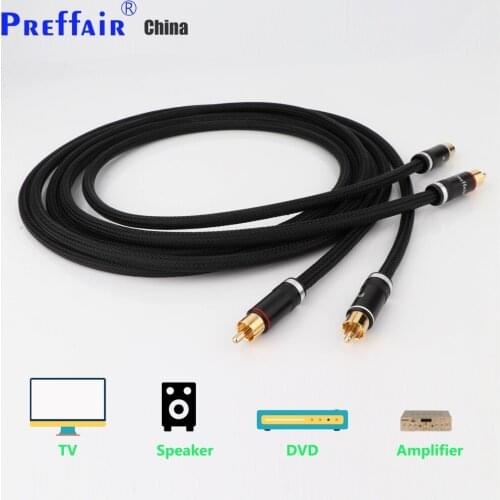 High Quality Preffair OFC Copper Fully shielding Analogue Audio Cable Phono RCA Interconnect Cable 2RCA-2RCA signal cable