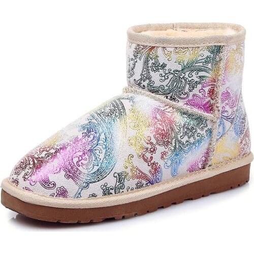 New 2020 Top Quality Winter Mujer Botas Fashion Genuine Leather Woman Snow Boots Winter Boots Women Shoes Warm Shoes