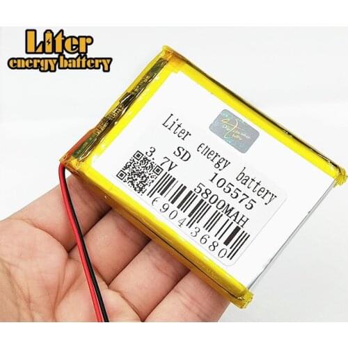 1/2/4Pcs 105575 3.7 V lithium polymer Rechargeable battery 5800 mah DIY mobile emergency power charging treasure Li-Po battery