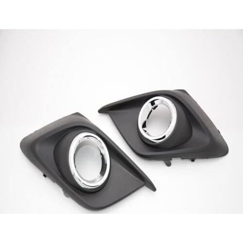 1 Pair LH+RH Chrome Fog Lamp Covers Front Fog Light Bezel With Nickel Ring for MAZDA 3 AXELA 2014
