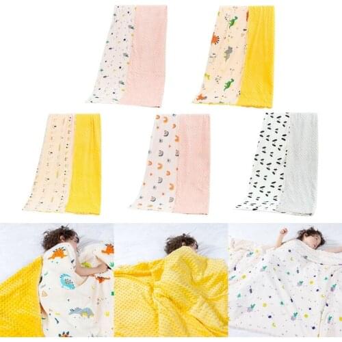 1 Pc Baby Blanket with Dotted Backing Newborn Soft Minky Swaddle Wrap Bedding Covers