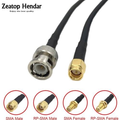 1Pcs BNC Male Plug to SMA RP-SMA 4 Types Jack RF Pigtail Cable RG58 / LMR195 for Wireless Router 1M 2M 3M 5M 10M 15M 20M 25M 30M