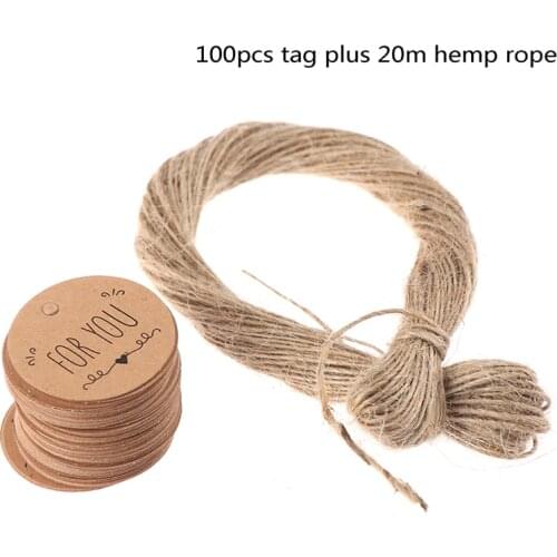 100pcs DIY Kraft Paper Gift Tags FOR YOU For Celebrating Labels Handmade For Wedding Party Decoration Packaging Hang Paper