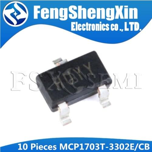 100PCS MCP1703T-3302E/CB SOT-23 MCP1703 3.3V SOT23 MCP1703T 250 mA, 16V, Low Quiescent Current LDO Regulator IC