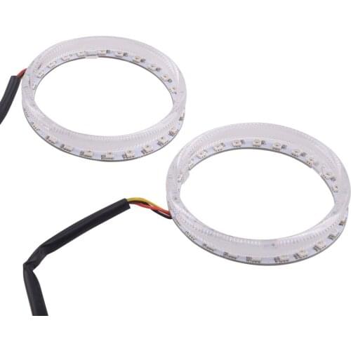 2pcs 95mm 2.5A Universal Car RGB LED Angel Eye Ring Halo Lights Lamps DRL Headlight Bluetooth APP Control 9V-32V High Quality