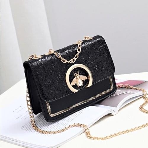 2021 New Famous Brand Women Bags Shoulder Bag Pu Leather Sequin Ladies Handbag Luxury Designer Messenger Bag Crossbody Bags