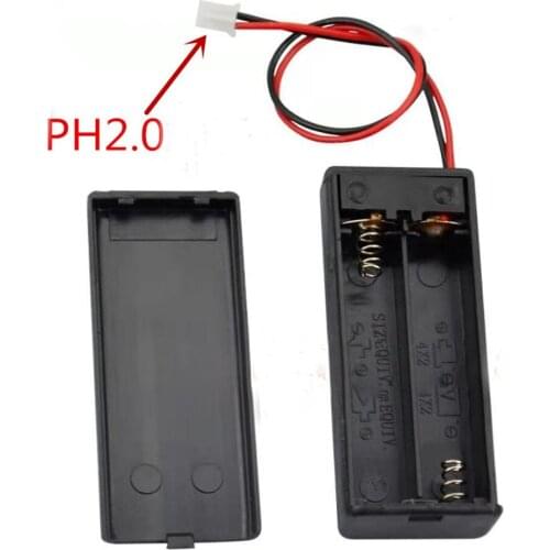 5pcs AAA battery box with terminal PH2.0 2xAAA battery holder case with cover with switch
