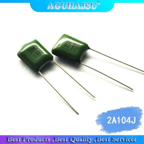 50PCS 2A104J 2A104 100V 0.1UF 100nF Polyester Film capacitor