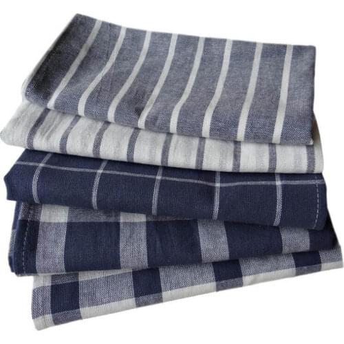 6pcs/lot Cotton Stripe Lattice Cloth Mat Table Napkin Pad Meal Tea Towels Insulation Pad Towel Dinner Table Placemat