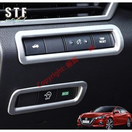 ABS Pearl Chrome Interior HeadLight Switch Control Cover Trim For Nissan Altima MK7 2019 2020