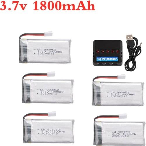 Upgrade 1800mAh 3.7v lipo Battery and 5 in 1 Charger set for KY601S SYMA X5 X5S X5C X5SC X5SH X5SW M18 H5P 3.7v Drone battery