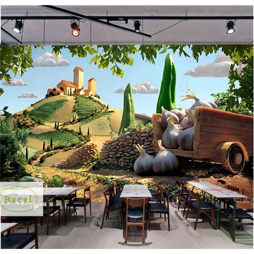 Bacal Custom Modern Minimalist Mural Photo Wallpaper Garlic Car Fruits Wall Mural Abstract Art Wall Paper 3D Bedroom Wall Decor