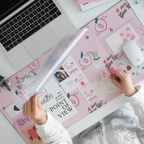 Oversized Waterproof Cute PU Leather Mice Pad Office Computer Desk Mat With Calendar Cartoon Pattern Laptop Mouse Pad Desk