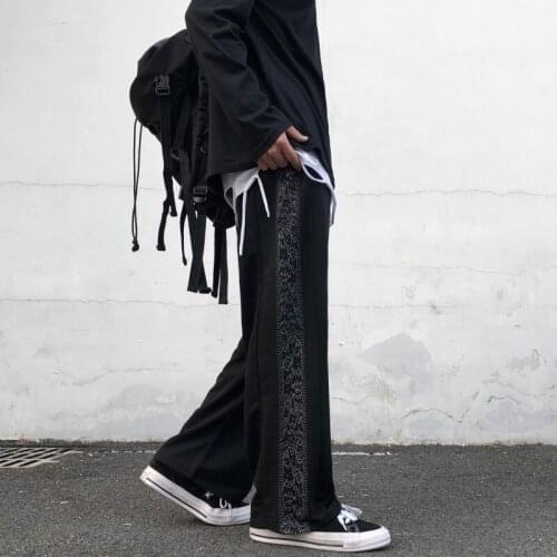 Summer Harajuku Japanese Fried Street Dark Black Sub-Force Wind Retro Wild Straight Pants Men And Women Trendy Pants