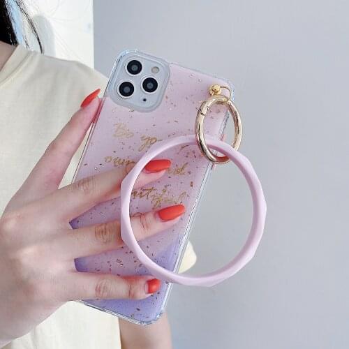 Wristband Case for iPhone 11 Pro Max 11Pro XS Max XR X 7 8 Plus SE 2020 SE2 Cases Bling Soft Silicon Hand Strap Shockproof Cover