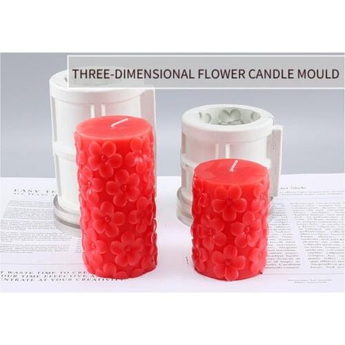 1PCs DIY Handmade Flower Carving Candle Mold Cylindrical Candle Form Diy Candle Moulds For Home Decoration Fashionable New