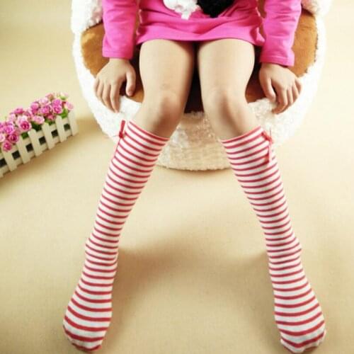 Girl Bow Socks 2-12 Years Old Cotton New Summer Korean Version Long Tube Princess Childrens Knee Socks Kids Dance Socks