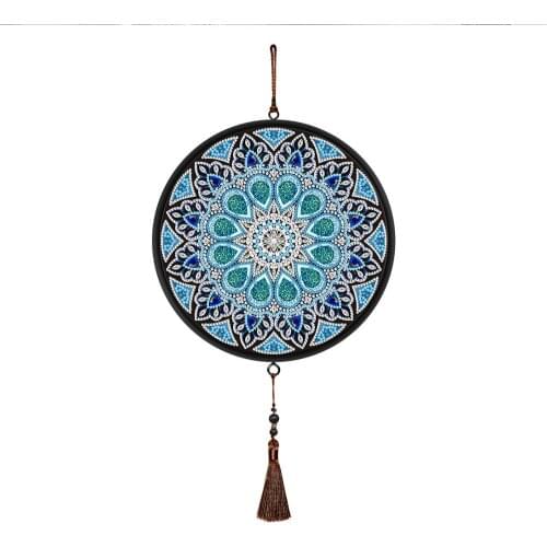 Round Framed Diamond Painting Tassel Painting Mural Full Partial Mandala Diamond Mosaic Embroidery With Frame
