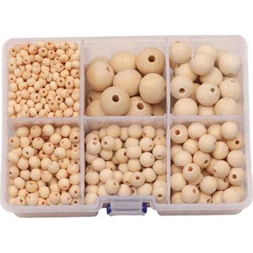 Lot 1150 Plain Natural Wood Round Spacer Beads Loose for Jewelry Making Craft DIY Macrame Earrings Bracelet Necklace Accessories