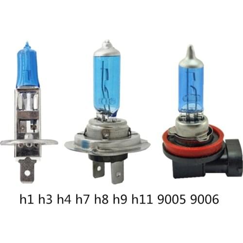 Supper white Headlight bulb 12V h1 Xenon Halogen bulb H3 H4 55w H11 9004 9005 9006 9007 HB3 HB4 55w 100w auto light bulb