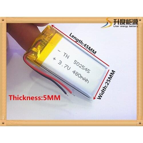 3.7V lithium polymer battery 052545 502545 480mah MP3 MP4 MP5 toy polymer lithium battery