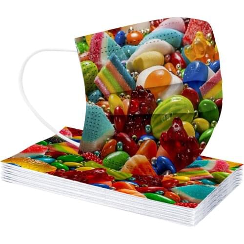 10/20/100PC Adult Disposable Mask Man Women Mascararillas Face Mask Non-woven Fabric 3ply Ear Loop Mondkapjes Halloween Cosplay