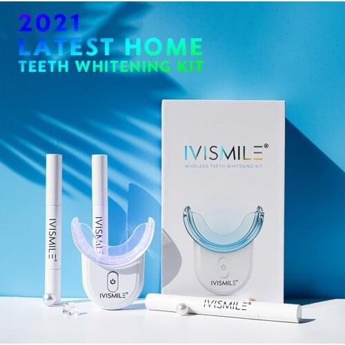 IVISMILE Teeth Whitening Kit Bleach Gel Pen Set Tooth Whitening Led Lights Oral Care Dental Beauty Health Whitener Tools