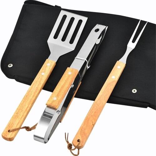 3Pcs BBQ Tool Set - Fork,Tong, & Spatula Stainless Steel Grill Utensils Grilling Tools for Barbecue and Grill Use, Grilling Tool