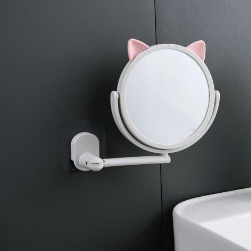 Puch Free Wall-mounted Foldable Small Mirror Bathroom Vanity Mirror Bathroom Toilet Self-adhesive Mirrors