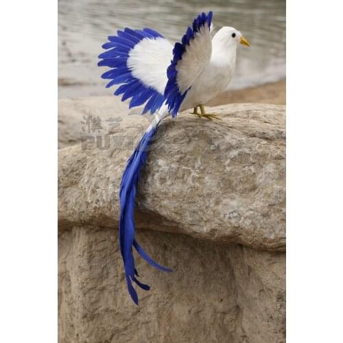 New simulation bird model polyethylene & furs blue wings simulation parrot doll gift about 45cm 1274