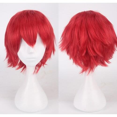 Halloween Cosplay Party Men Wig Cosplay Black White Blonde Brown Purple Pink Blue Red Orange Gray Silver Anime Wigs