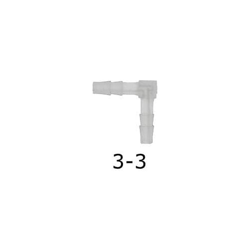 3mm Plastic Pipe Fitting Pagoda Barbed Equal Elbow L Type Hose Connector Tube Joint for Garden